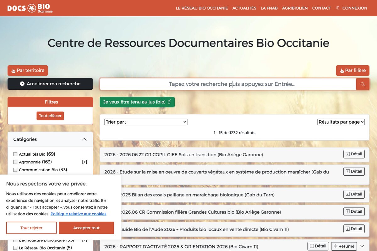 Bio Occitanie — website built by Lancer Un Site