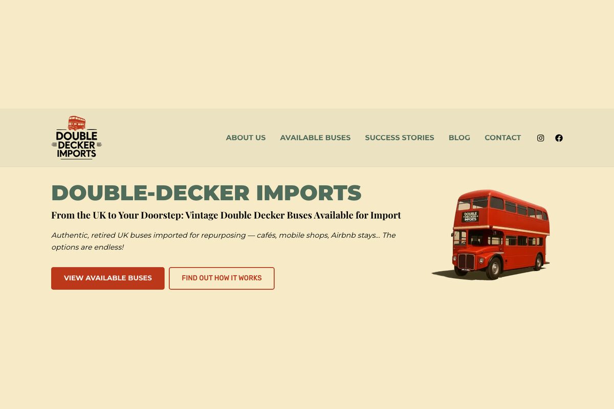 Double Decker Imports — website built by Lancer Un Site