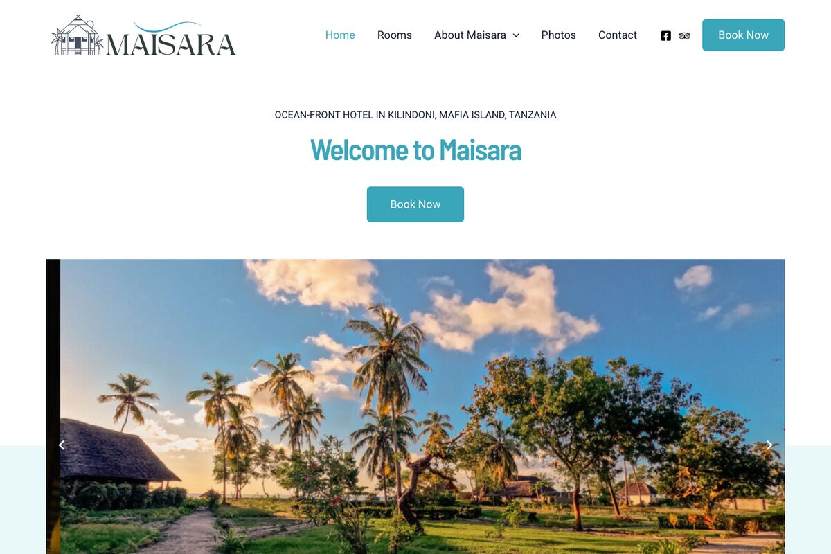 Maisara Beach Lodge — website built by Lancer Un Site