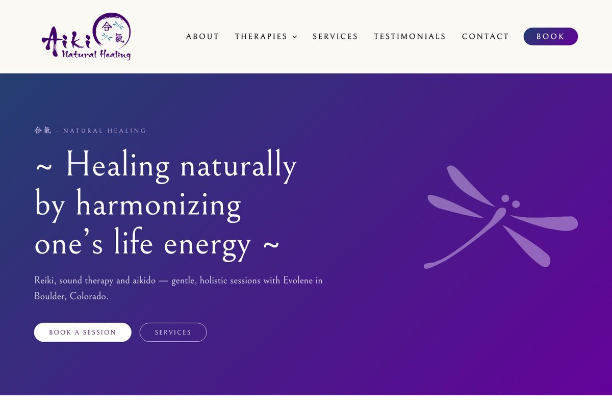 Aiki Natural Healing — site web réalisé par Lancer Un Site